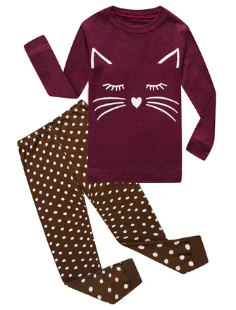 Cat Long Sleeve Pajama Set (size 8)