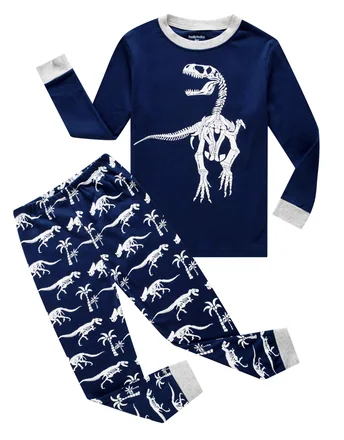 Dinosaur Long Sleeve Pajama Set, Blue (size 5)