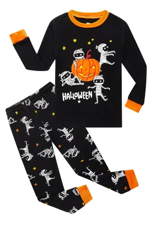 Halloween Long Sleeve Pajama Set, Black (size 6)