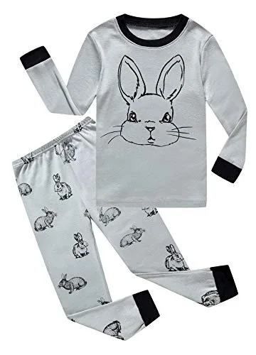 Easter Long Sleeve Pajama Set, Grey (size 4)