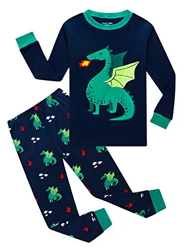 Dragon Long Sleeve Pajama Set, Blue