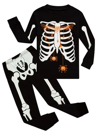 Halloween Long Sleeve Pajama Set, Black (size 12)