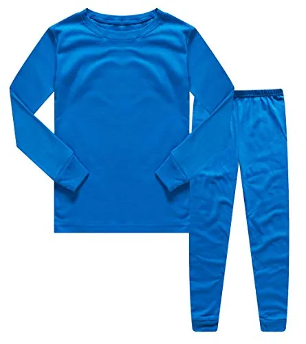 Solid Long Sleeve Pajama Set, Blue (size 2)