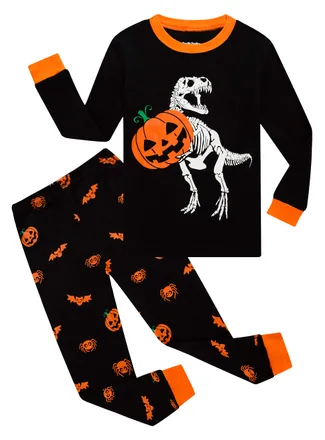 Halloween Dinosaur Long Sleeve Pajama Set (size 7)