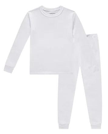 Solid Pajama Set, White (size 16)