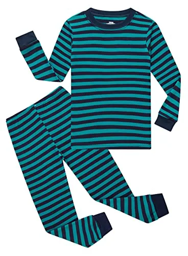 Striped Long Sleeve Pajama Set, Black