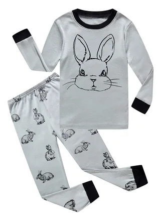 Easter Long Sleeve Pajama Set, Grey (size 4)