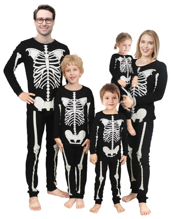 Halloween Long Sleeve Pajama Set, Black