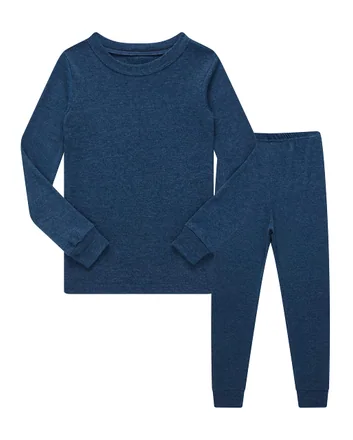 Solid Long Sleeve Pajama Set, Blue (size 5)