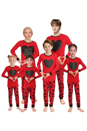Valentine's Long Sleeve Pajama Set, Red (size Medium)