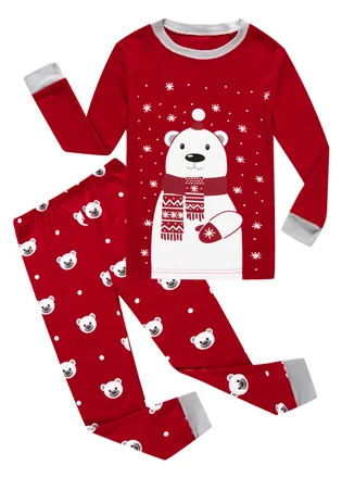 Christmas Bear Long Sleeve Pajama Set, Red (size 18-24 Months)