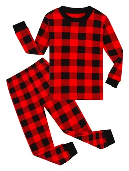 Christmas Plaid Long Sleeve Pajama Set, Red (size 18)