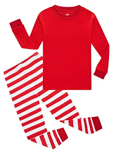 Christmas Striped Pajama Set, Red