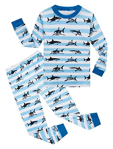 Shark Long Sleeve Pajama Set, Blue (size 10)